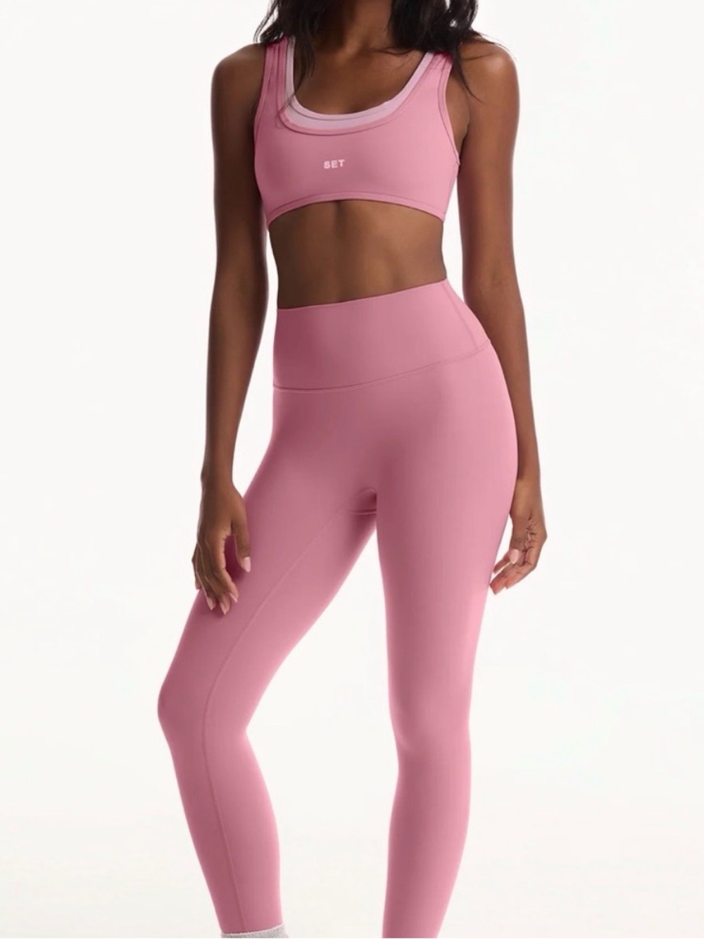 SET Active - Airluxe Breathe Leggings and Sports Bra Size M in Glossy